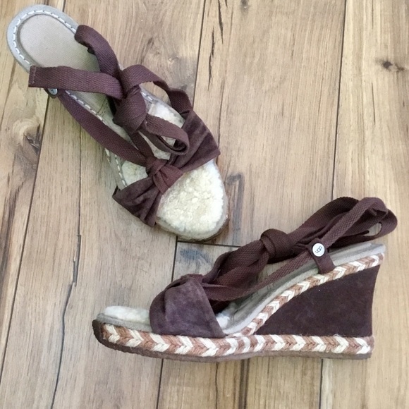 UGG Shoes - UGG Amelie Brown and Tan Espadrilles, Sz 7
